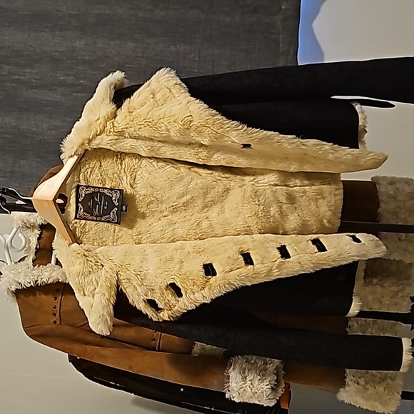 Guess Jeans LA faux suede faux fur moto jacket - Picture 2 of 7